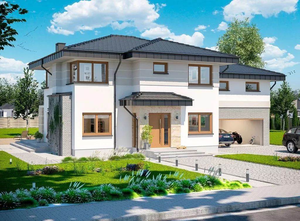 兩層中式風(fēng)格輕鋼別墅效果圖