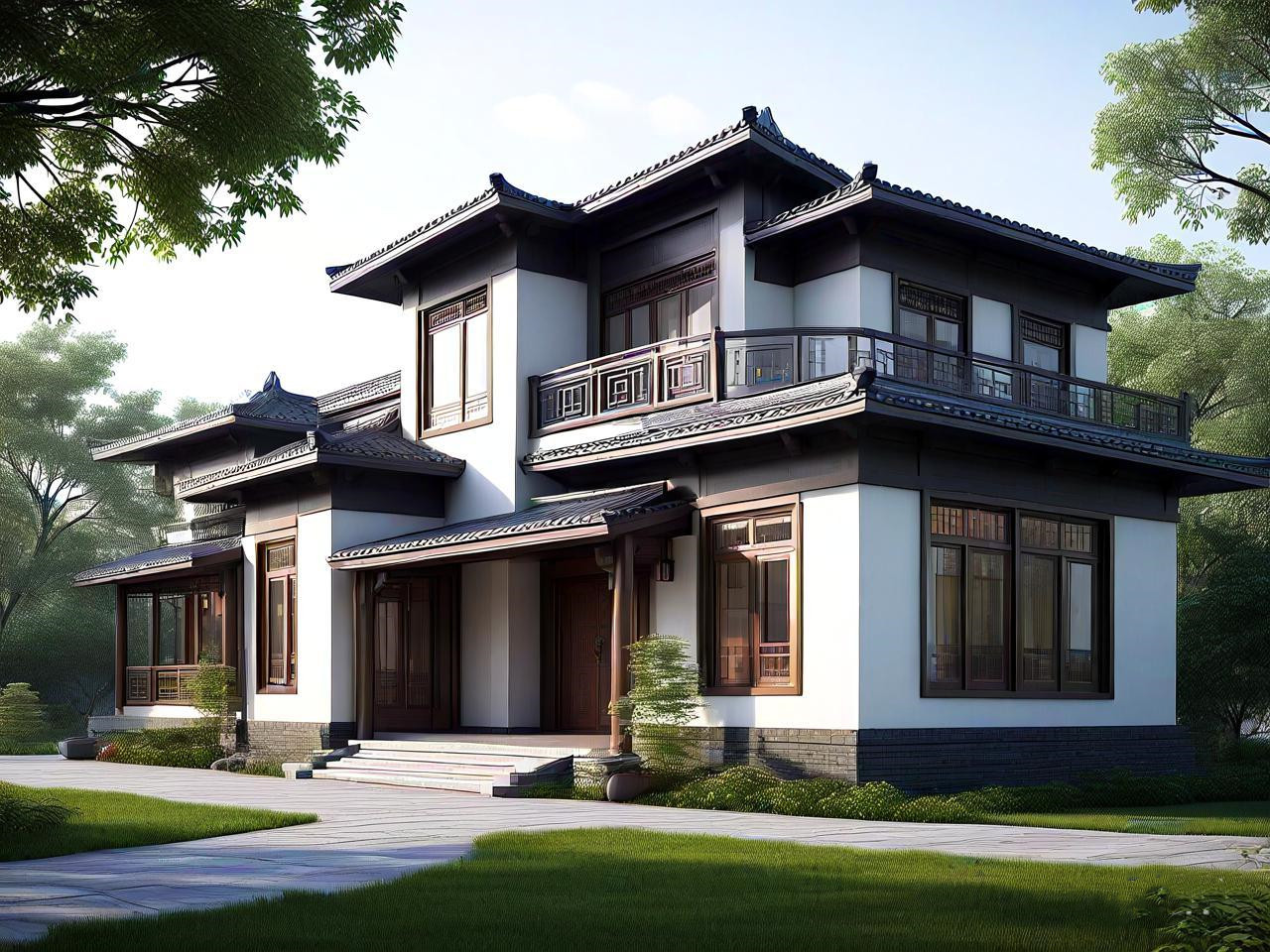 中式風(fēng)格輕鋼別墅（一）